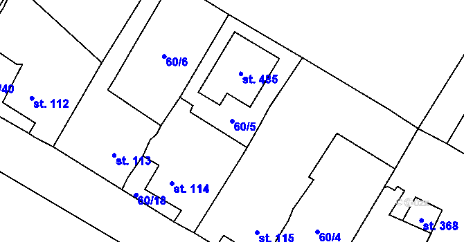 Parcela st. 60/5 v KÚ Blatnice u Nýřan, Katastrální mapa
