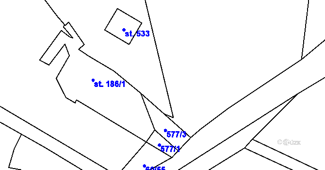 Parcela st. 71/2 v KÚ Blatnice u Nýřan, Katastrální mapa