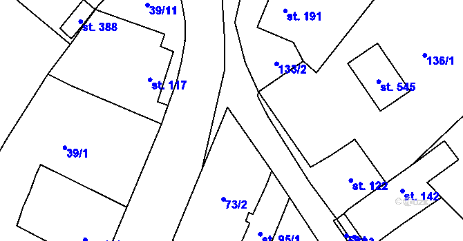 Parcela st. 73/9 v KÚ Blatnice u Nýřan, Katastrální mapa