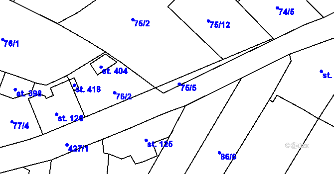 Parcela st. 75/7 v KÚ Blatnice u Nýřan, Katastrální mapa