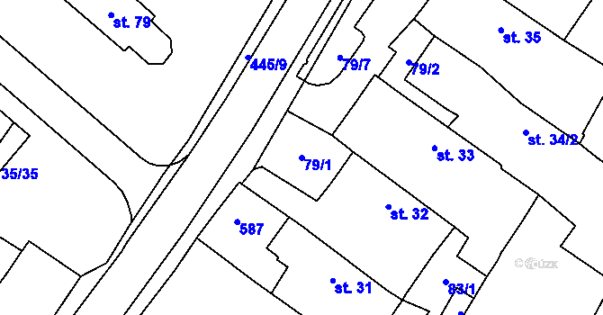 Parcela st. 79/1 v KÚ Blatnice u Nýřan, Katastrální mapa