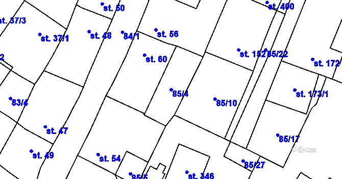 Parcela st. 85/4 v KÚ Blatnice u Nýřan, Katastrální mapa