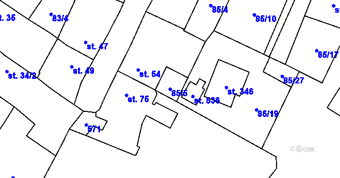 Parcela st. 85/5 v KÚ Blatnice u Nýřan, Katastrální mapa