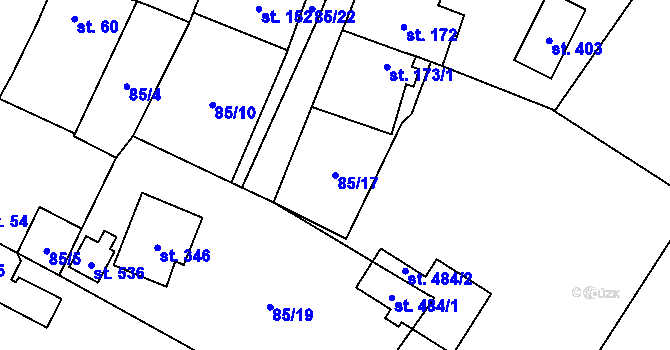 Parcela st. 85/17 v KÚ Blatnice u Nýřan, Katastrální mapa