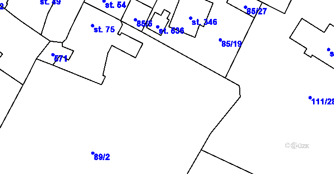Parcela st. 85/18 v KÚ Blatnice u Nýřan, Katastrální mapa
