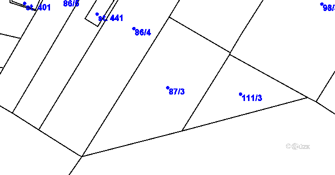 Parcela st. 87/3 v KÚ Blatnice u Nýřan, Katastrální mapa