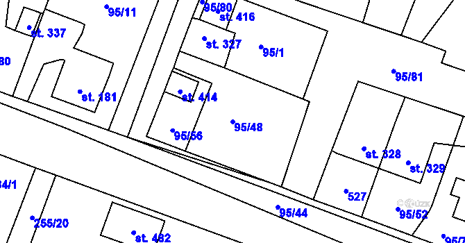 Parcela st. 95/48 v KÚ Blatnice u Nýřan, Katastrální mapa