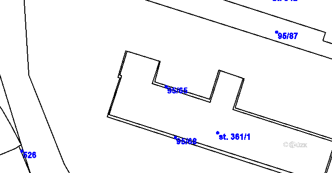 Parcela st. 95/65 v KÚ Blatnice u Nýřan, Katastrální mapa