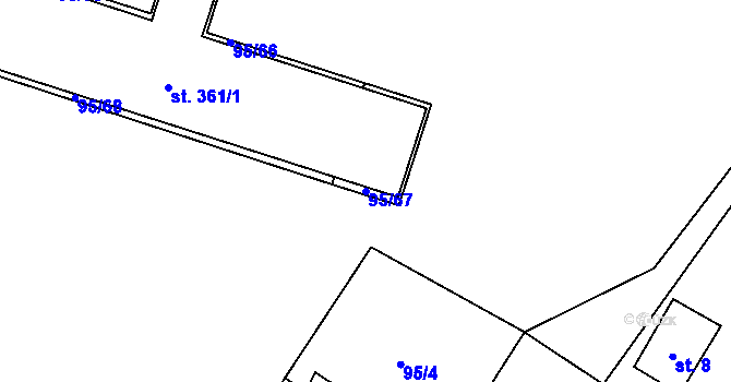 Parcela st. 95/67 v KÚ Blatnice u Nýřan, Katastrální mapa
