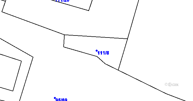 Parcela st. 111/8 v KÚ Blatnice u Nýřan, Katastrální mapa