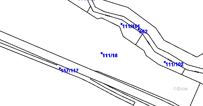 Parcela st. 111/18 v KÚ Blatnice u Nýřan, Katastrální mapa