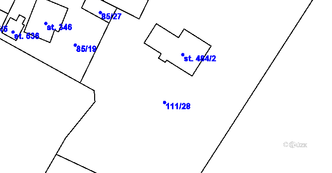 Parcela st. 111/20 v KÚ Blatnice u Nýřan, Katastrální mapa