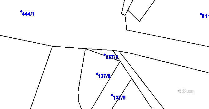 Parcela st. 137/1 v KÚ Blatnice u Nýřan, Katastrální mapa