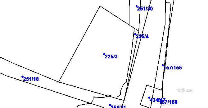 Parcela st. 225/3 v KÚ Blatnice u Nýřan, Katastrální mapa