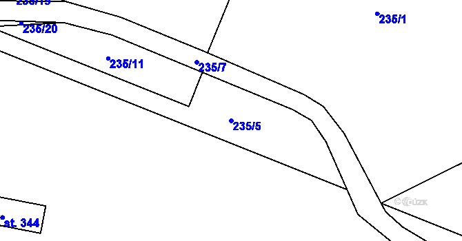 Parcela st. 235/5 v KÚ Blatnice u Nýřan, Katastrální mapa