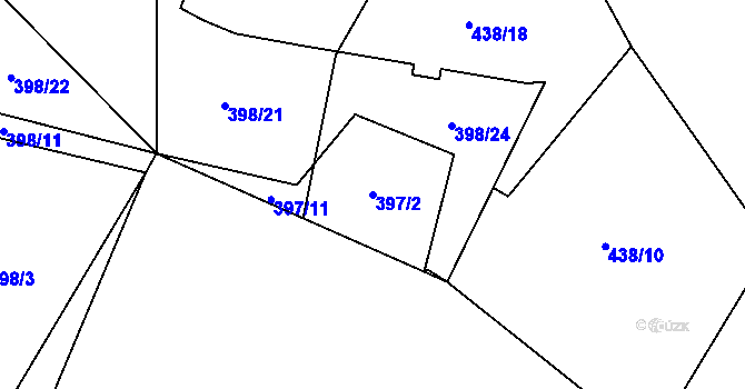 Parcela st. 397/2 v KÚ Blatnice u Nýřan, Katastrální mapa