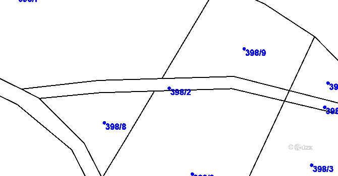 Parcela st. 398/2 v KÚ Blatnice u Nýřan, Katastrální mapa