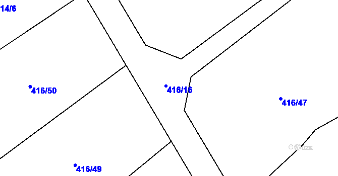 Parcela st. 416/16 v KÚ Blatnice u Nýřan, Katastrální mapa