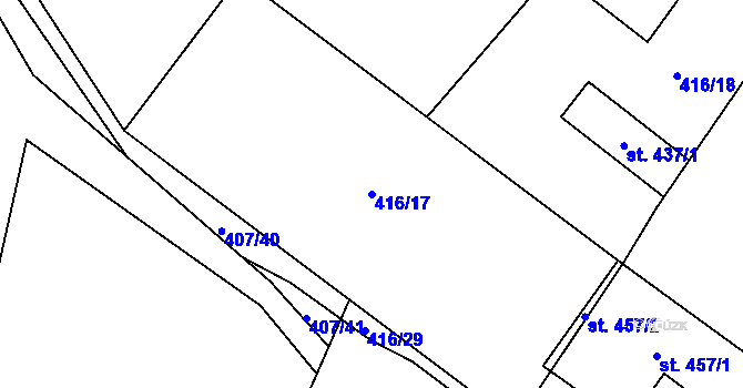 Parcela st. 416/17 v KÚ Blatnice u Nýřan, Katastrální mapa