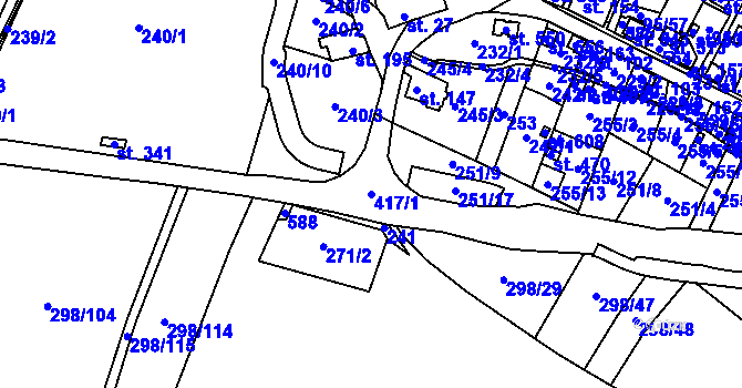 Parcela st. 417/1 v KÚ Blatnice u Nýřan, Katastrální mapa