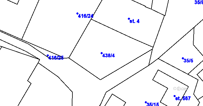 Parcela st. 438/4 v KÚ Blatnice u Nýřan, Katastrální mapa