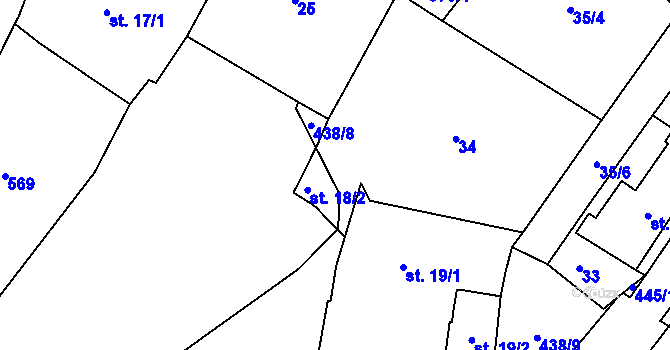 Parcela st. 438/6 v KÚ Blatnice u Nýřan, Katastrální mapa