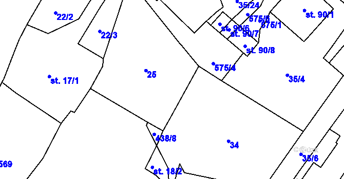 Parcela st. 438/7 v KÚ Blatnice u Nýřan, Katastrální mapa
