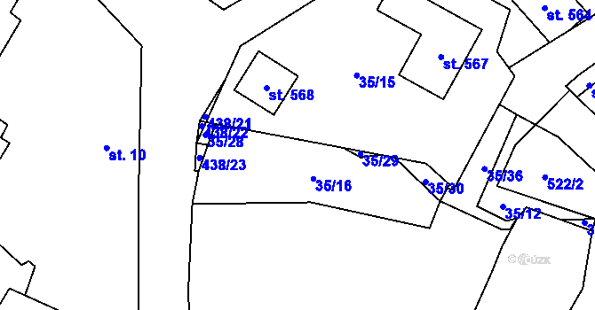 Parcela st. 438/14 v KÚ Blatnice u Nýřan, Katastrální mapa