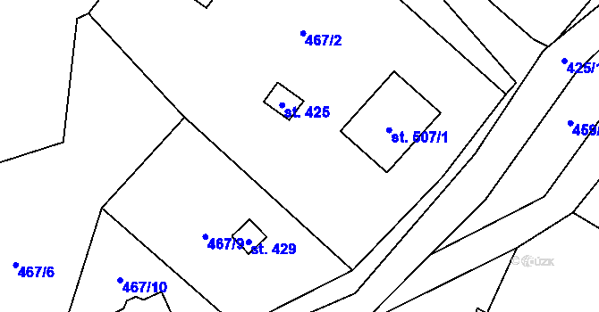 Parcela st. 467/3 v KÚ Blatnice u Nýřan, Katastrální mapa