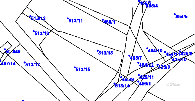 Parcela st. 513/13 v KÚ Blatnice u Nýřan, Katastrální mapa