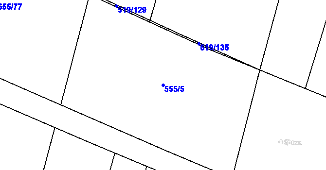 Parcela st. 555/5 v KÚ Blatnice u Nýřan, Katastrální mapa