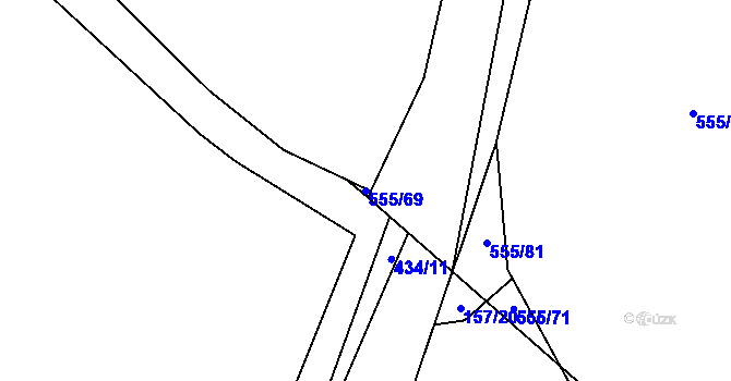 Parcela st. 555/69 v KÚ Blatnice u Nýřan, Katastrální mapa