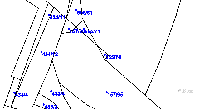 Parcela st. 555/74 v KÚ Blatnice u Nýřan, Katastrální mapa