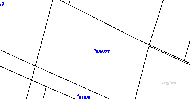 Parcela st. 555/77 v KÚ Blatnice u Nýřan, Katastrální mapa