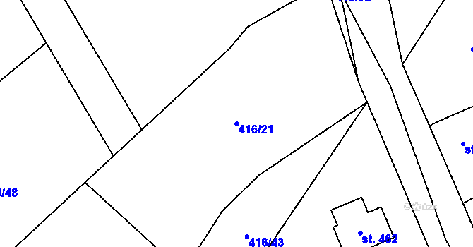 Parcela st. 416/21 v KÚ Blatnice u Nýřan, Katastrální mapa