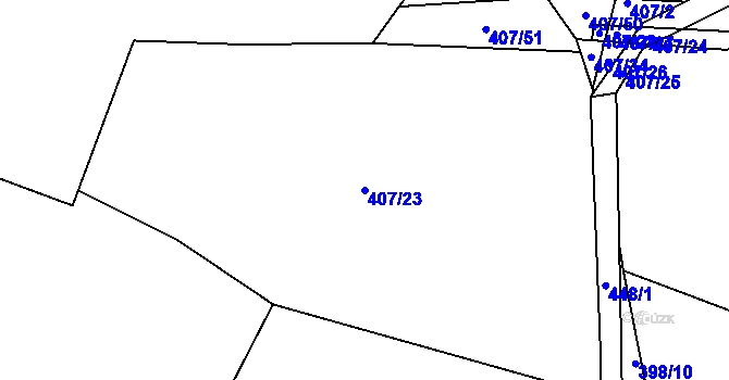 Parcela st. 407/23 v KÚ Blatnice u Nýřan, Katastrální mapa