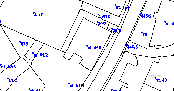 Parcela st. 461 v KÚ Blatnice u Nýřan, Katastrální mapa