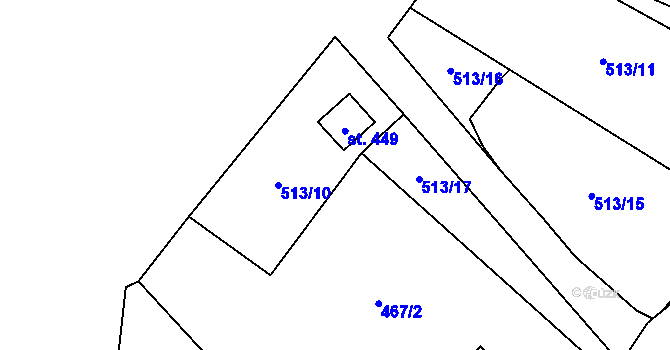 Parcela st. 467/14 v KÚ Blatnice u Nýřan, Katastrální mapa
