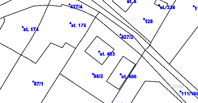 Parcela st. 463 v KÚ Blatnice u Nýřan, Katastrální mapa