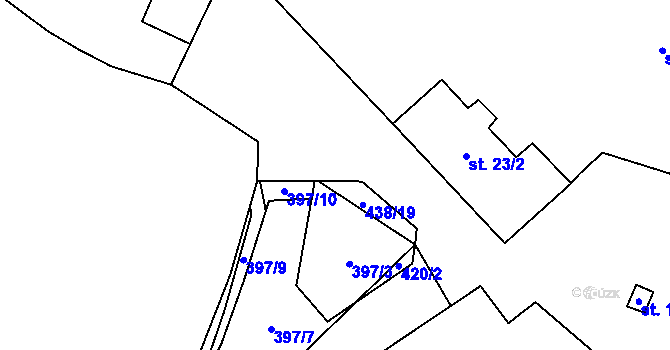 Parcela st. 438/15 v KÚ Blatnice u Nýřan, Katastrální mapa