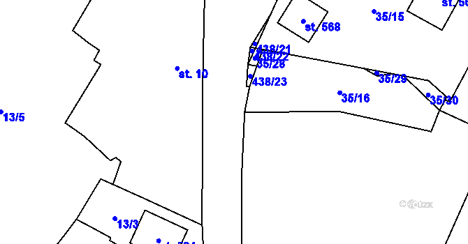 Parcela st. 438/16 v KÚ Blatnice u Nýřan, Katastrální mapa