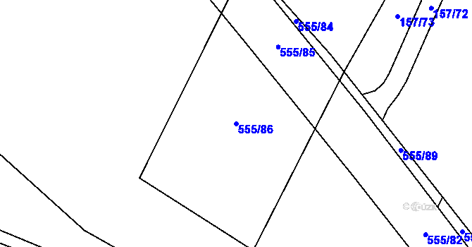 Parcela st. 555/86 v KÚ Blatnice u Nýřan, Katastrální mapa