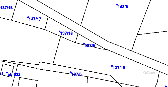 Parcela st. 137/5 v KÚ Blatnice u Nýřan, Katastrální mapa