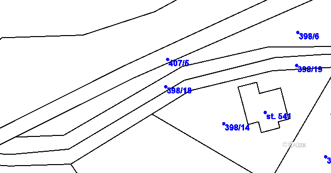 Parcela st. 398/18 v KÚ Blatnice u Nýřan, Katastrální mapa