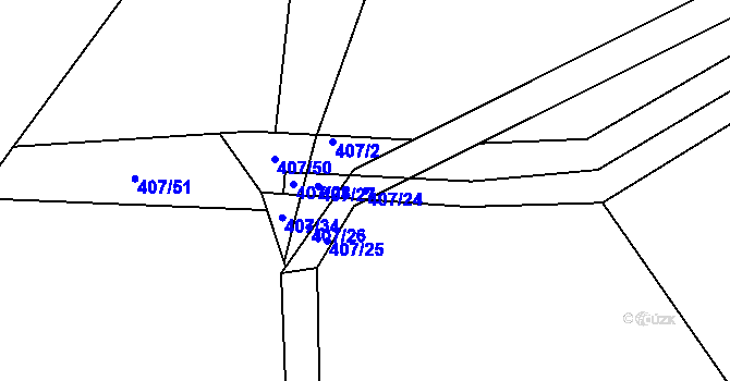 Parcela st. 407/24 v KÚ Blatnice u Nýřan, Katastrální mapa