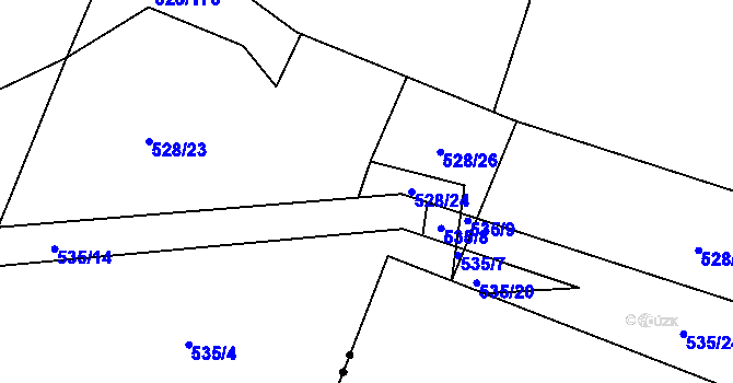 Parcela st. 528/25 v KÚ Blatnice u Nýřan, Katastrální mapa