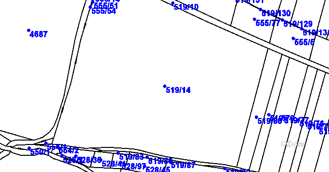Parcela st. 519/14 v KÚ Blatnice u Nýřan, Katastrální mapa