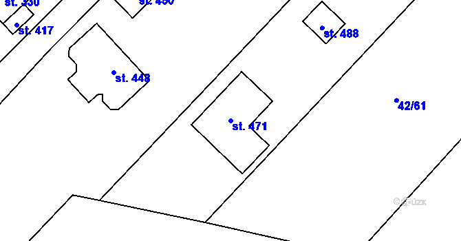 Parcela st. 471 v KÚ Blatnice u Nýřan, Katastrální mapa