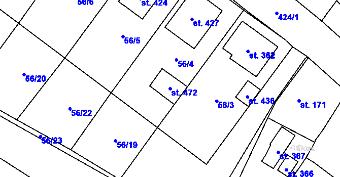 Parcela st. 472 v KÚ Blatnice u Nýřan, Katastrální mapa