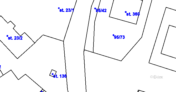 Parcela st. 95/75 v KÚ Blatnice u Nýřan, Katastrální mapa